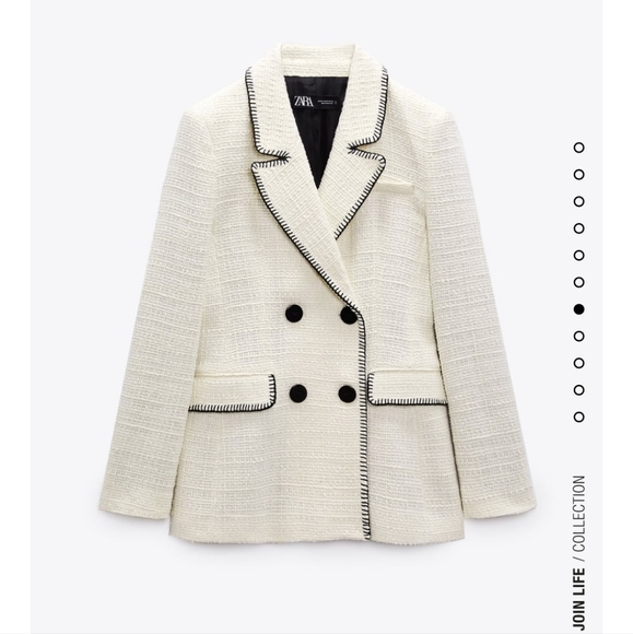NWT Zara topstiched double breasted blazer - Picture 8 of 14